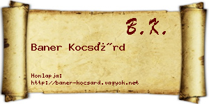 Baner Kocsárd névjegykártya